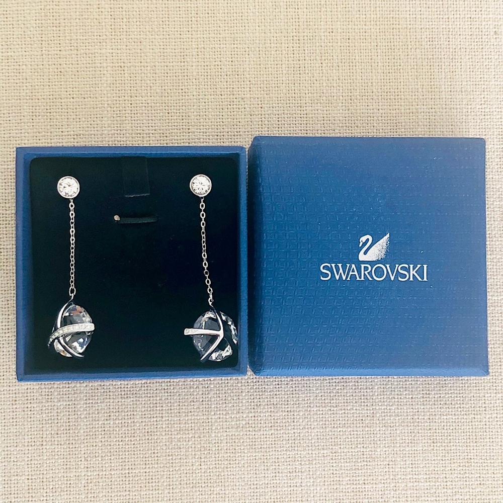 SWAROVSKI | Drop Earrings, White Rhodium Plated